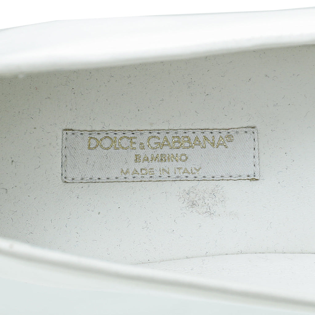 Dolce & Gabbana White Bow Heart Ballerina 38