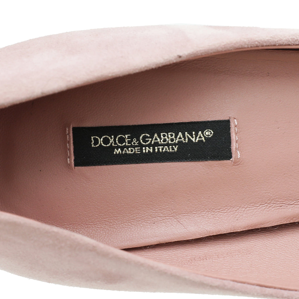 Dolce & Gabbana Soft Pink Suede Bellucci Pumps 39.5