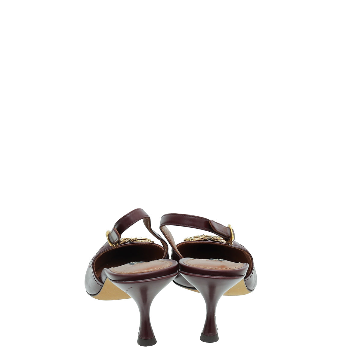Dolce & Gabbana Burgundy DG Amore Slingback Pump 39