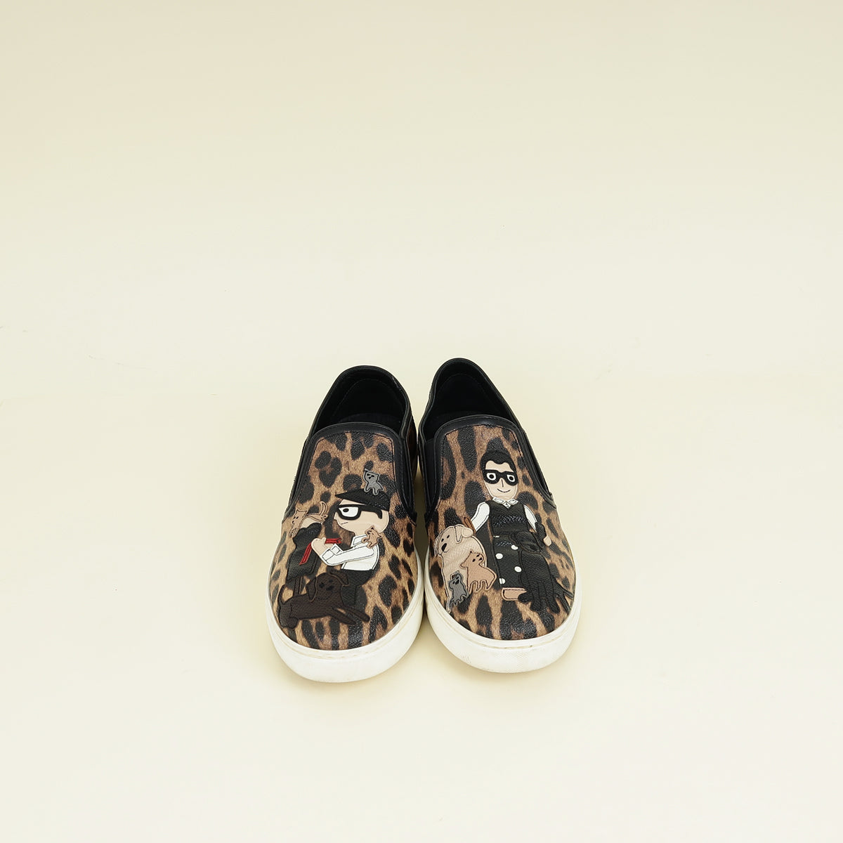 Dolce & Gabbana Brown DG Family Slip On Leopard Print Sneakers 39