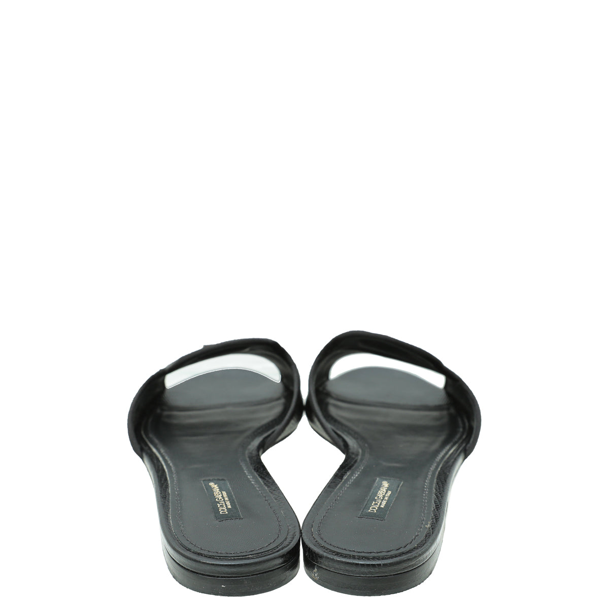 Dolce & Gabbana Black Lizard Embossed Flat Sandals 39