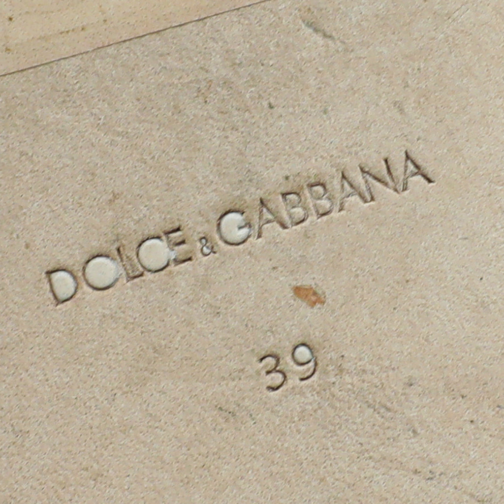 Dolce & Gabbana Black Lizard Embossed Flat Sandals 39