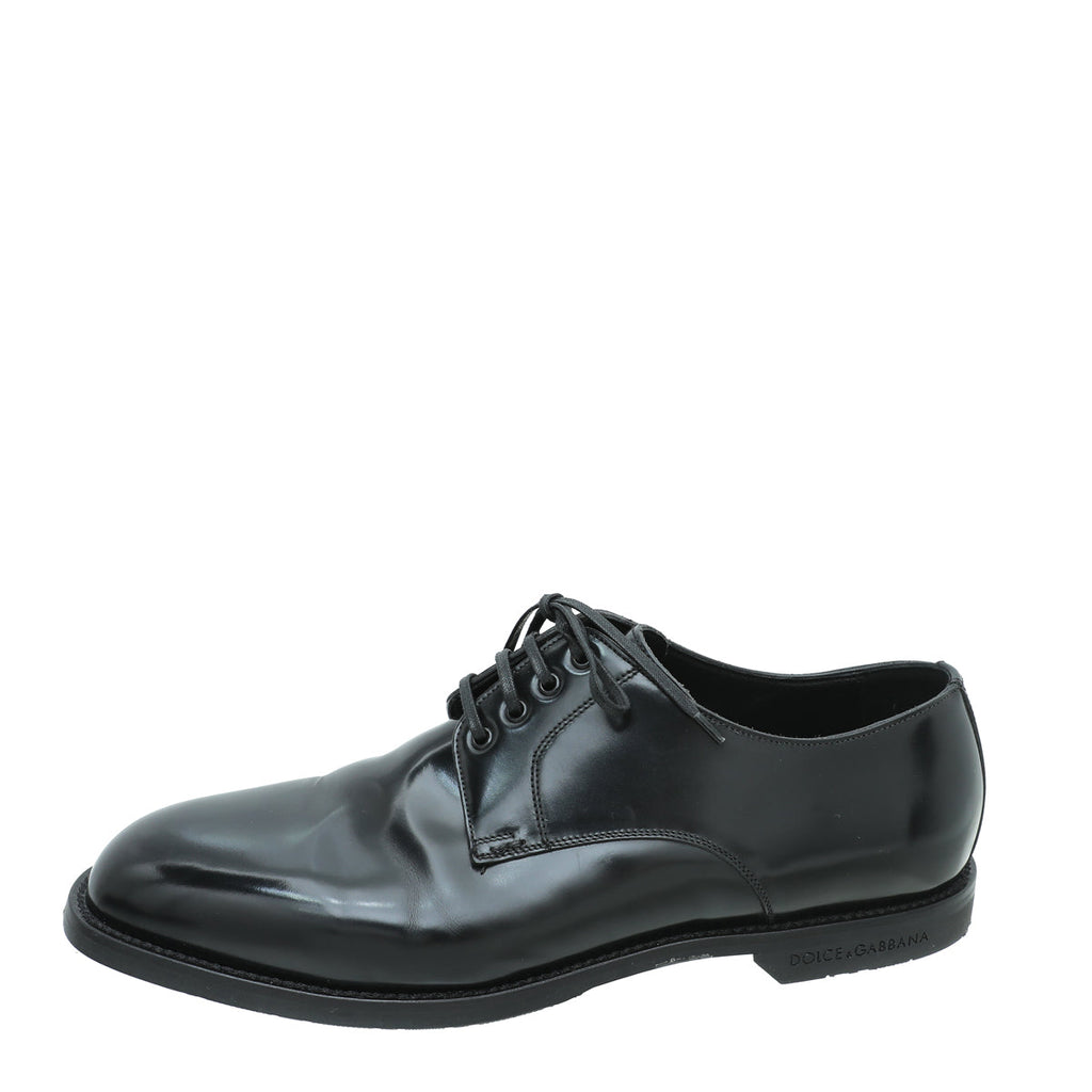 Dolce & Gabbana Black Derby Oxford Shoes 7.5