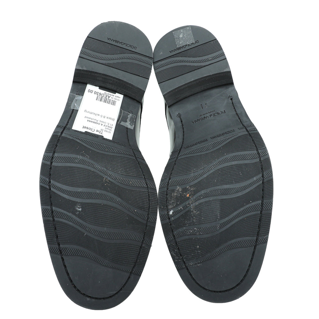 Dolce & Gabbana Black Derby Oxford Shoes 7.5