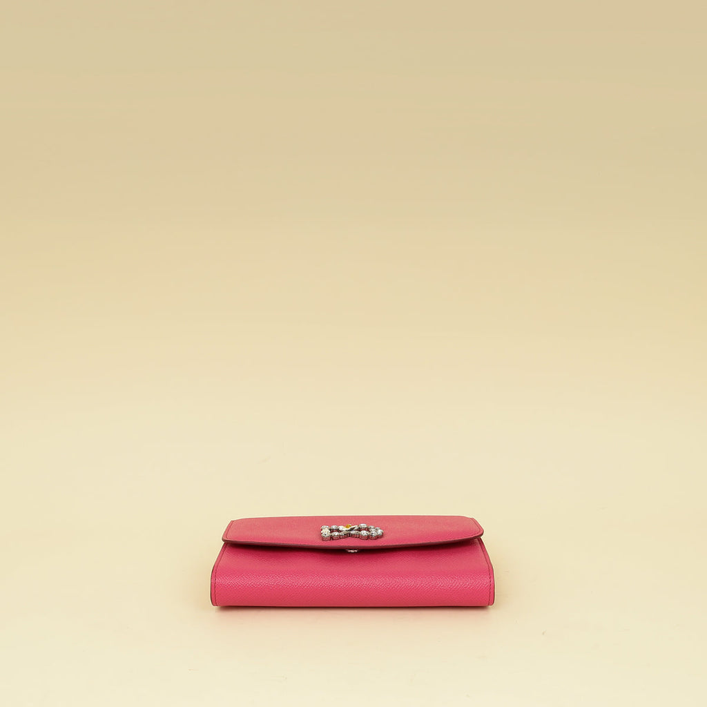 Dolce & Gabbana Pink DG Crystal Chain Wallet