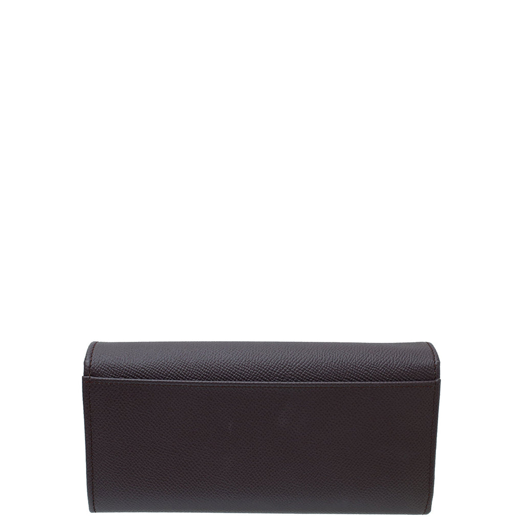 Dolce & Gabbana Burgundy DG Crystal Flap Continental Wallet