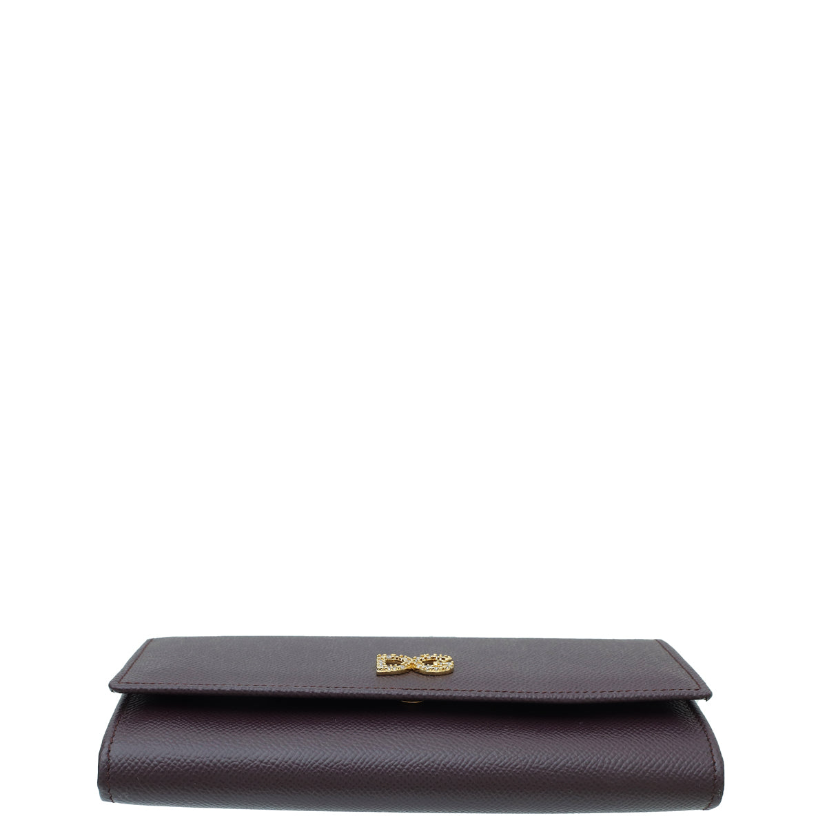 Dolce & Gabbana Burgundy DG Crystal Flap Continental Wallet