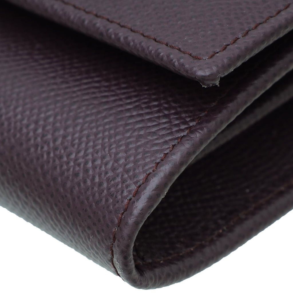 Dolce & Gabbana Burgundy DG Crystal Flap Continental Wallet