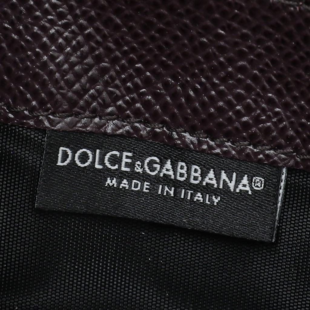 Dolce & Gabbana Burgundy Dauphine Sicily Zip Around Wallet