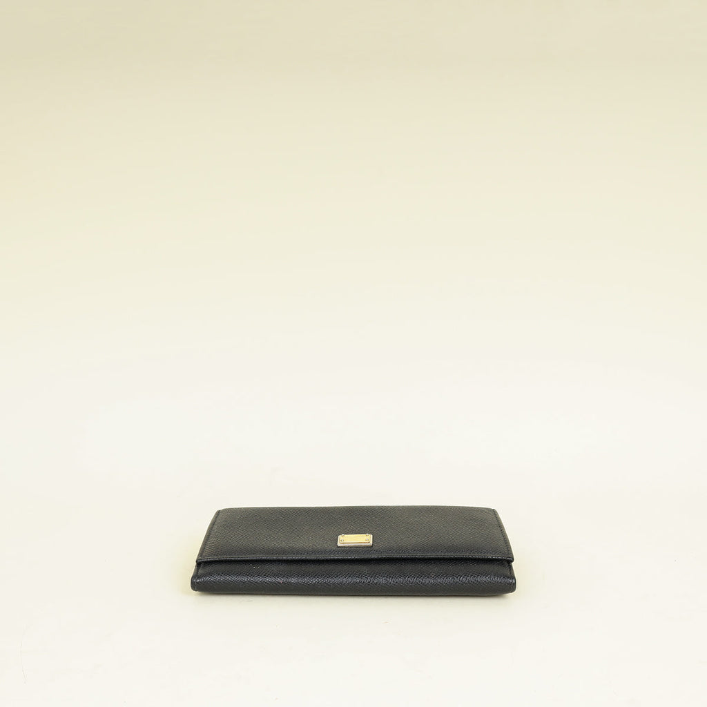 Dolce & Gabbana Black Dauphine Continental Wallet