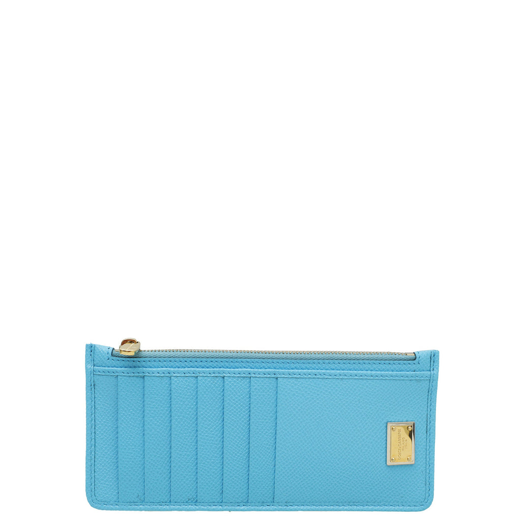 Dolce & Gabbana Blue Zipped Card Holder Wallet