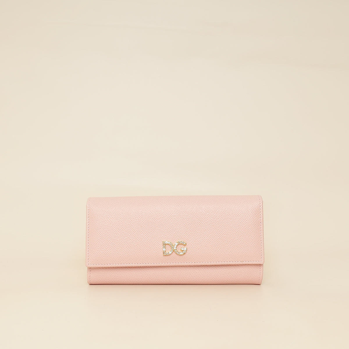 Dolce & Gabbana Pink DG Crystal Dauphine Flap Continental Wallet