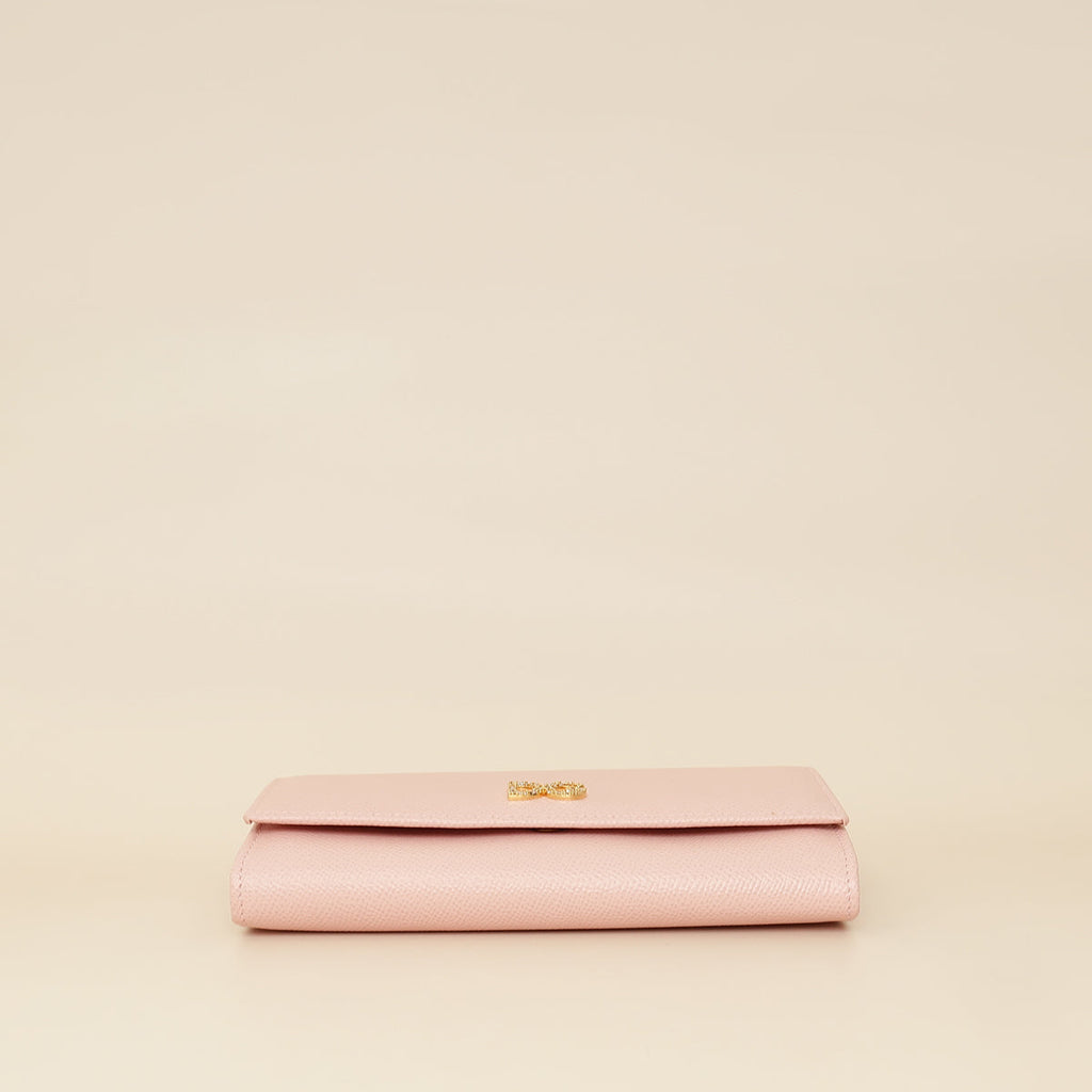 Dolce & Gabbana Pink DG Crystal Dauphine Flap Continental Wallet
