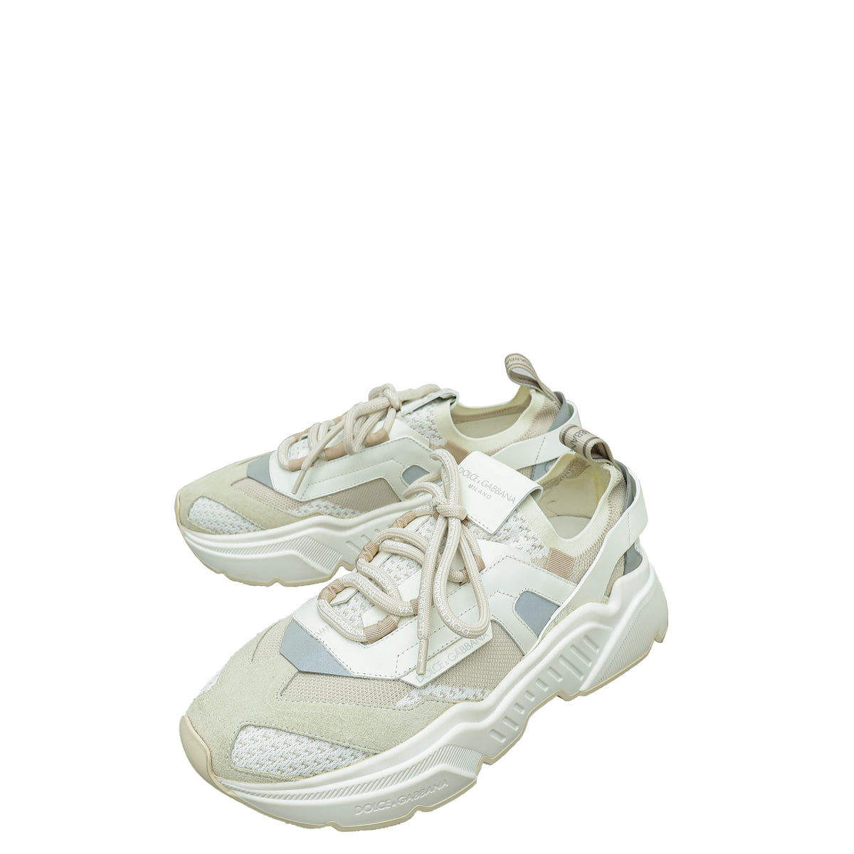 Dolce & Gabbana Beige Multicolor Daymaster Stretch Mesh Sneaker 39