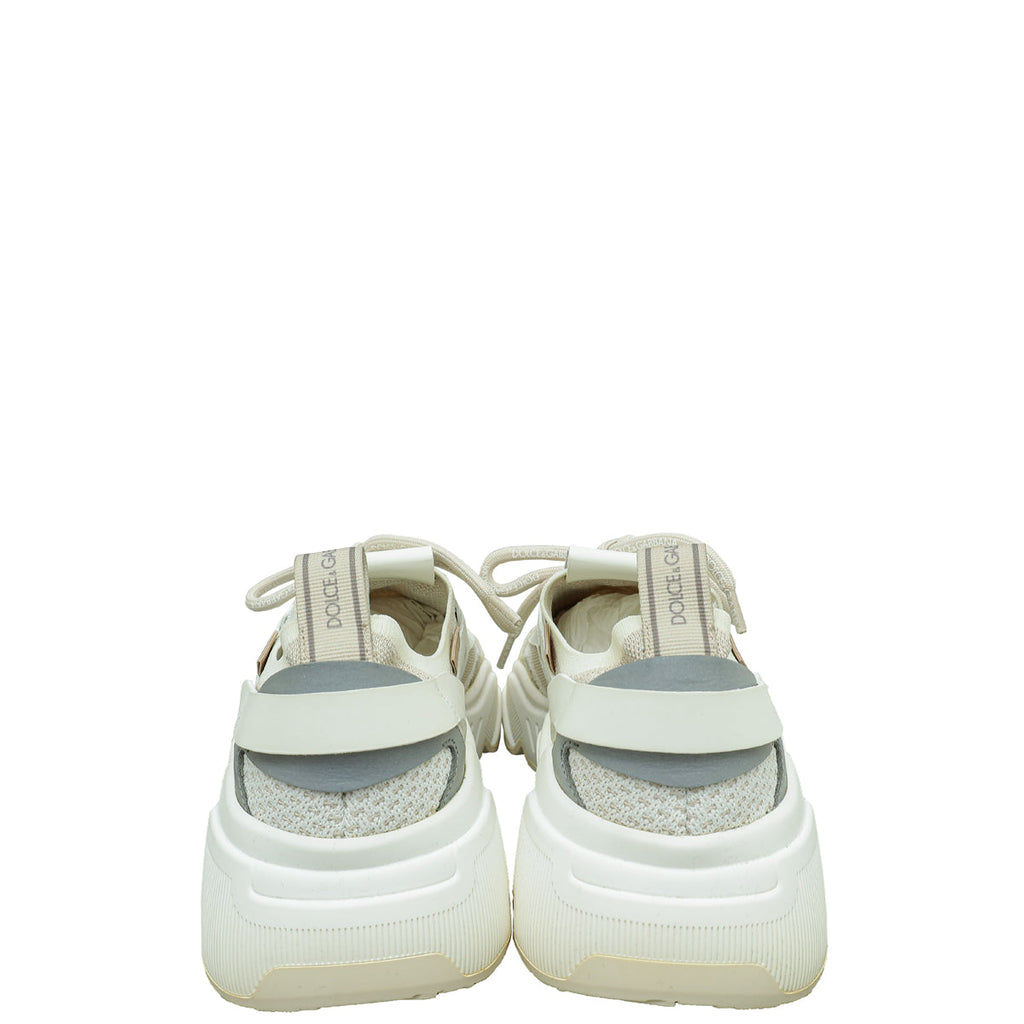 Dolce & Gabbana Beige Multicolor Daymaster Stretch Mesh Sneaker 39