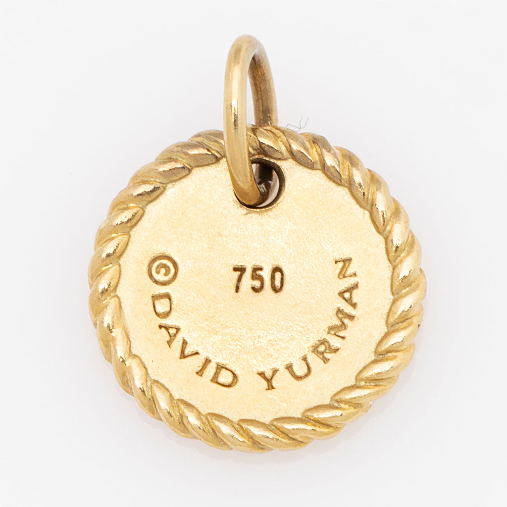 David Yurman 18k Gold Diamond Initial K Pendant