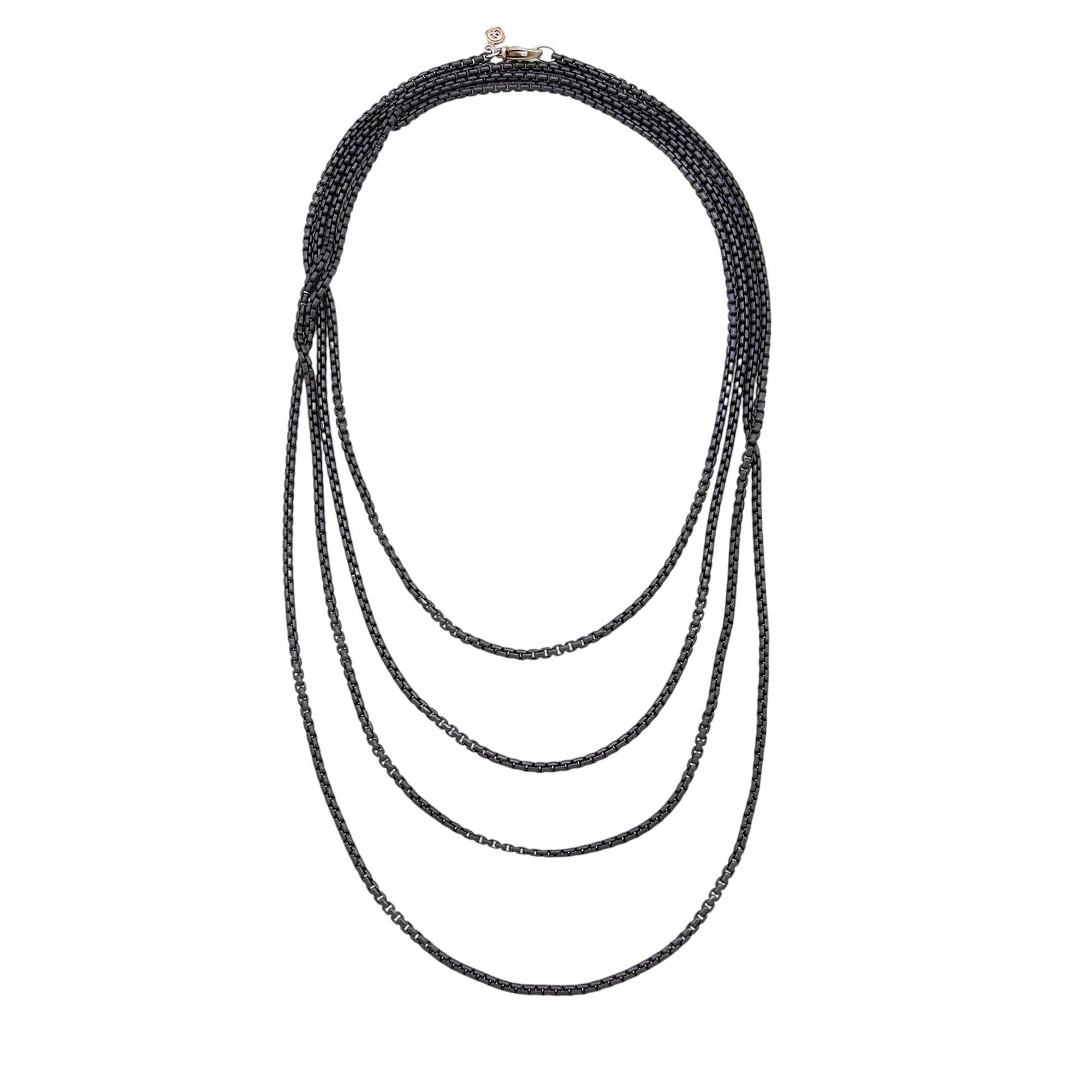 David Yurman Darkened Sterling Silver Box Chain 2.7mm Necklace