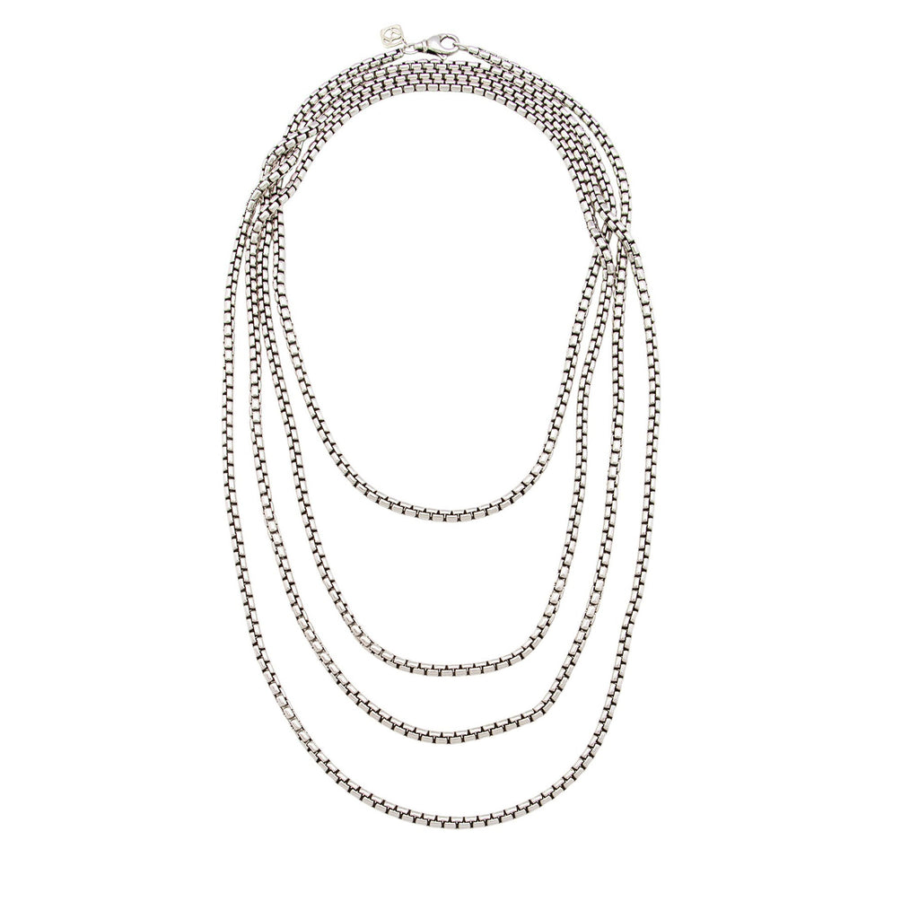 David Yurman Sterling Silver 14k Gold Box Chain 3.6mm Necklace