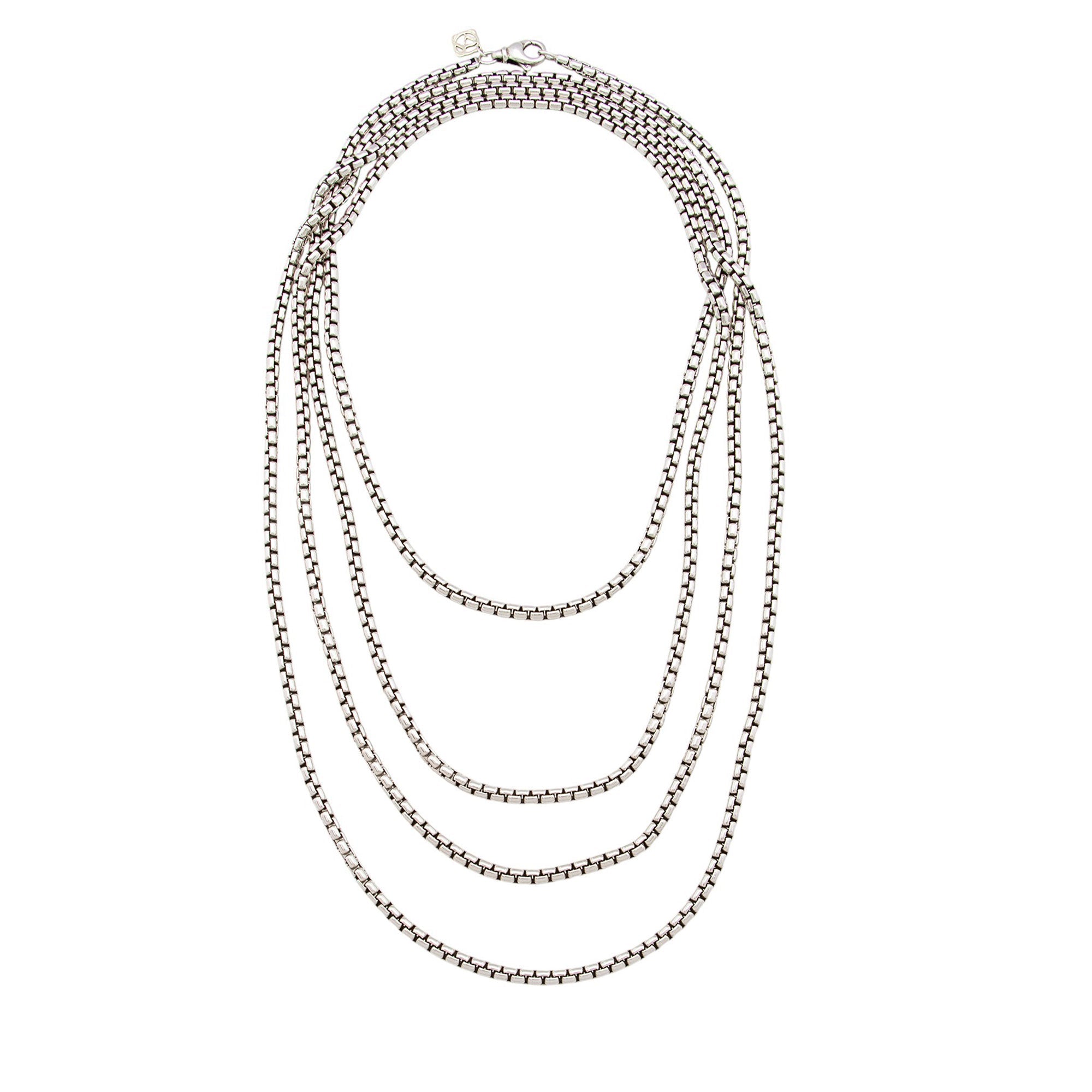 David Yurman Sterling Silver 14k Gold Box Chain 3.6mm Necklace