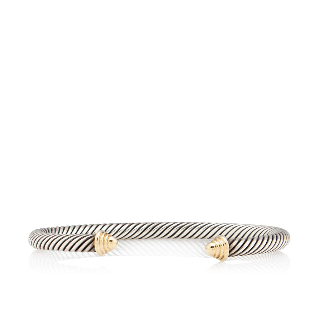 David Yurman Sterling Silver 14k Gold Cable Classics 5mm Cuff