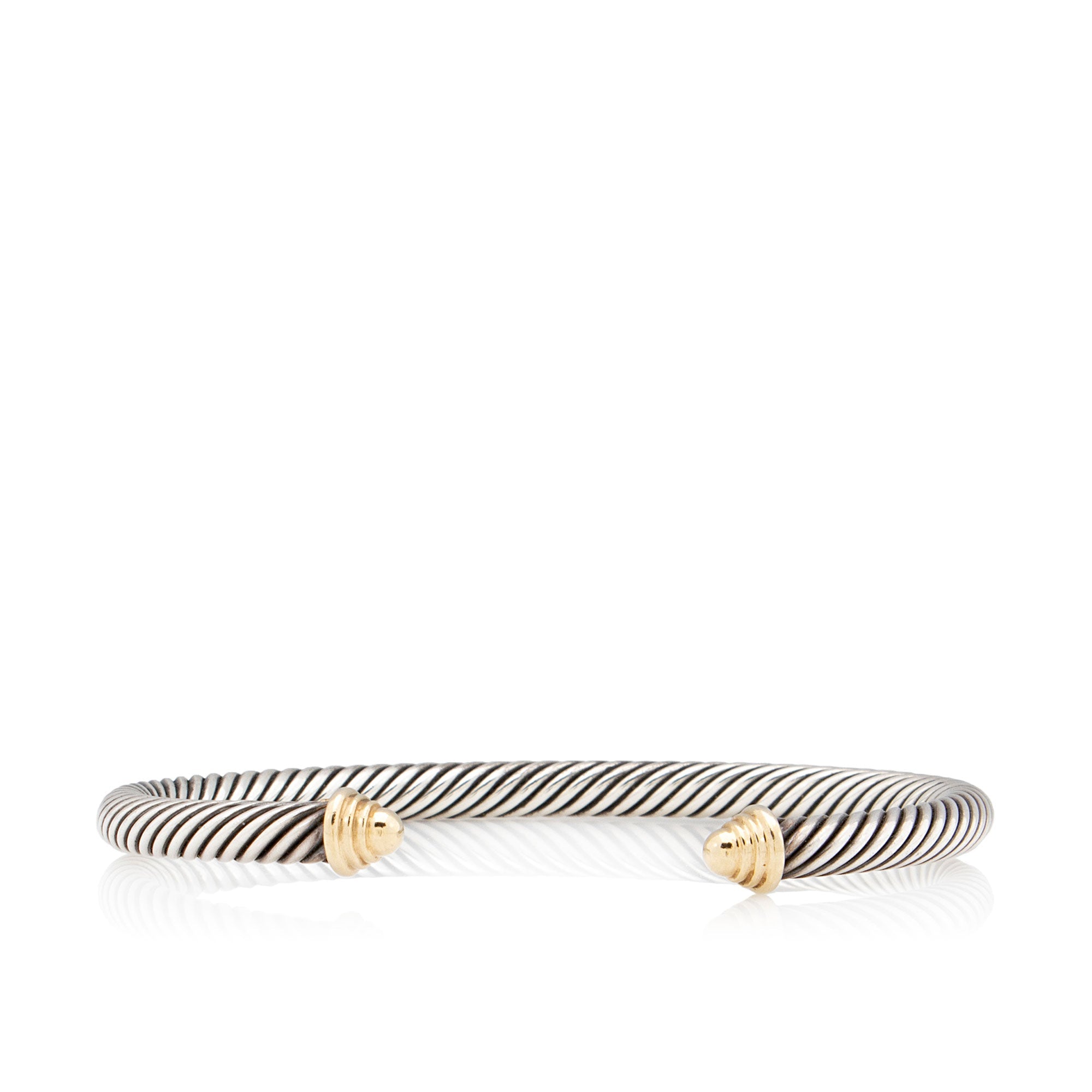 David Yurman Sterling Silver 14k Gold Cable Classics 5mm Cuff