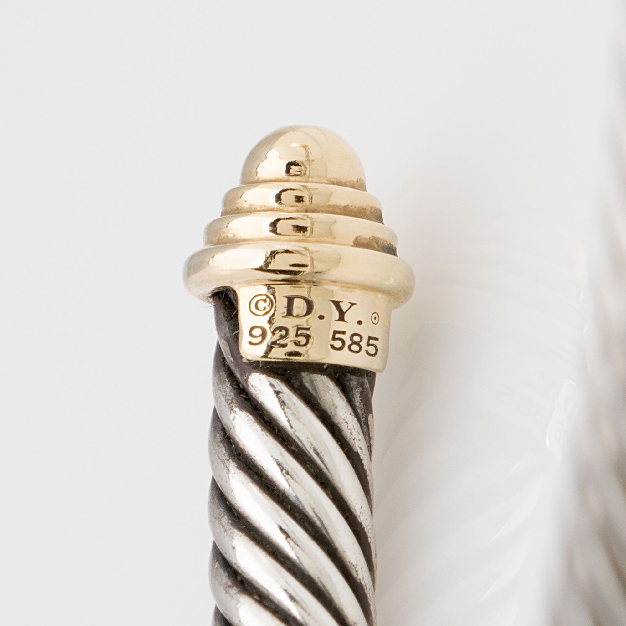 David Yurman Sterling Silver 14k Gold Cable Classics 5mm Cuff