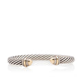 David Yurman Sterling Silver 14k Gold Cable Classics 7mm Bracelet
