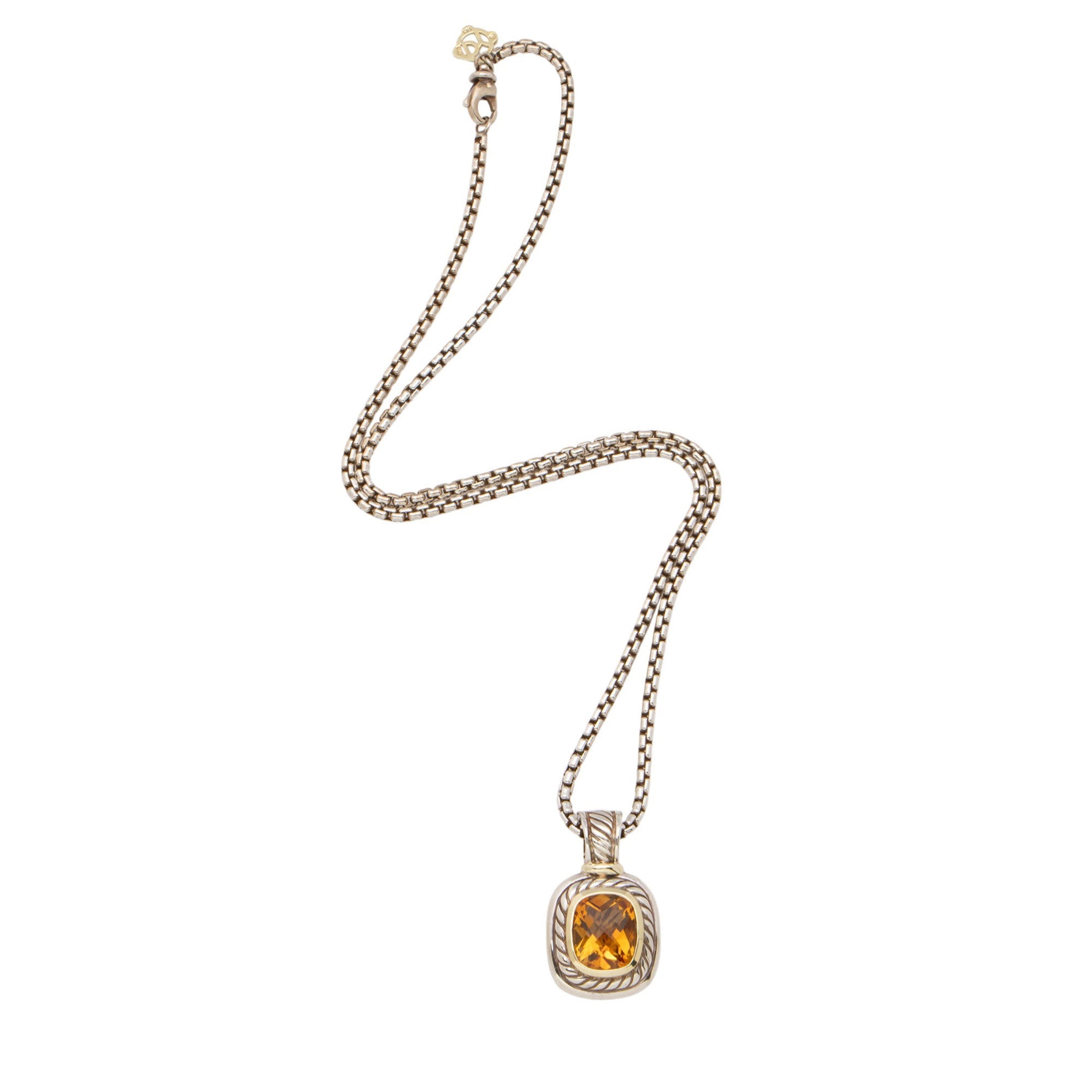 David Yurman Sterling Silver 14k Gold Citrine Albion Necklace
