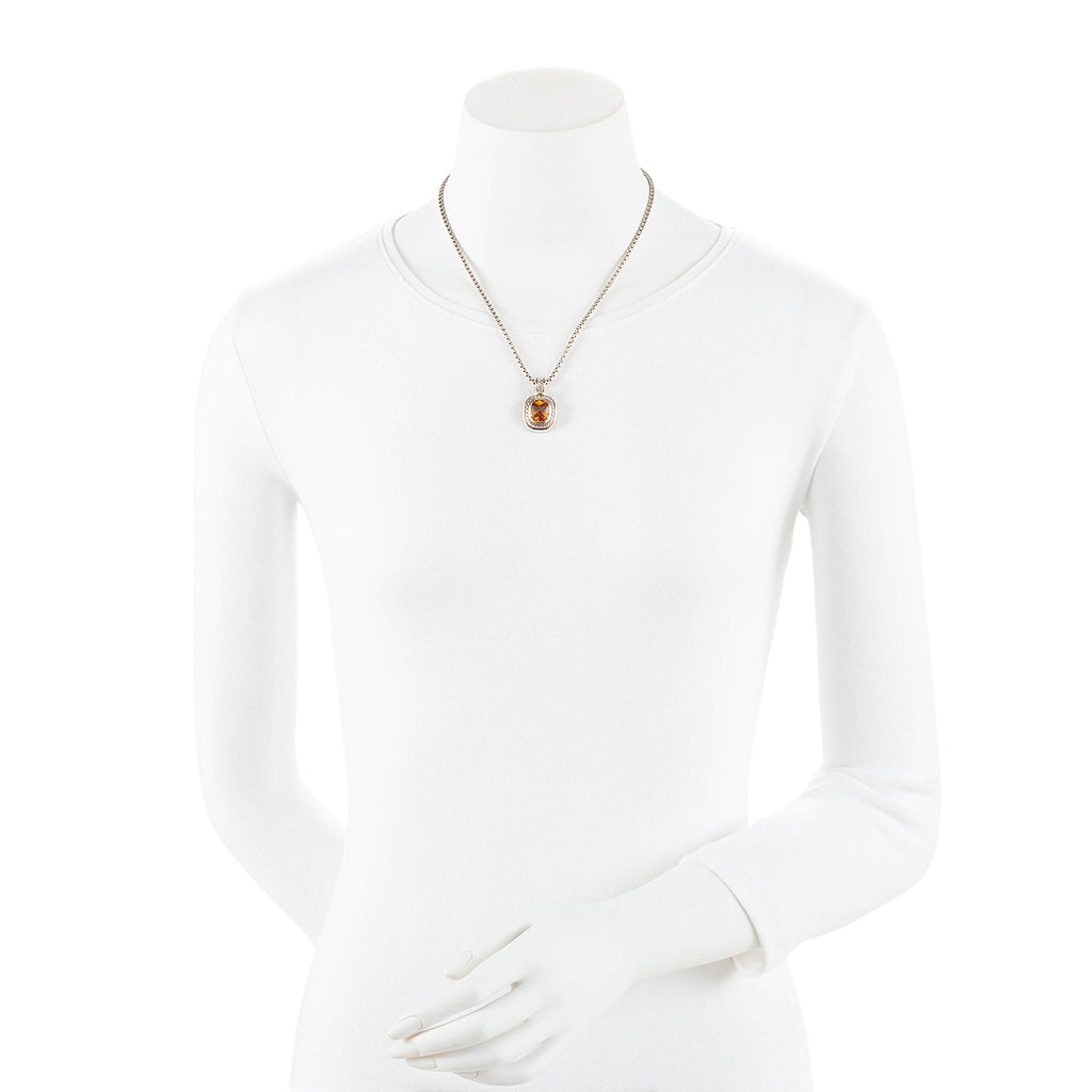 David Yurman Sterling Silver 14k Gold Citrine Albion Necklace