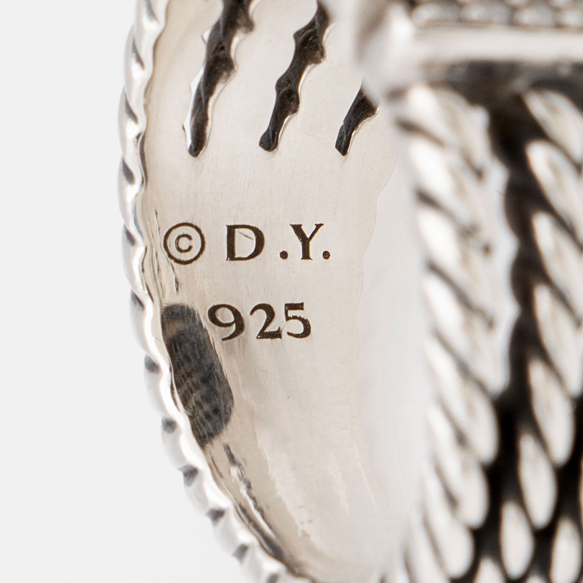 David Yurman Sterling Silver Black Diamond Wheaton Ring - Size 7 1/2