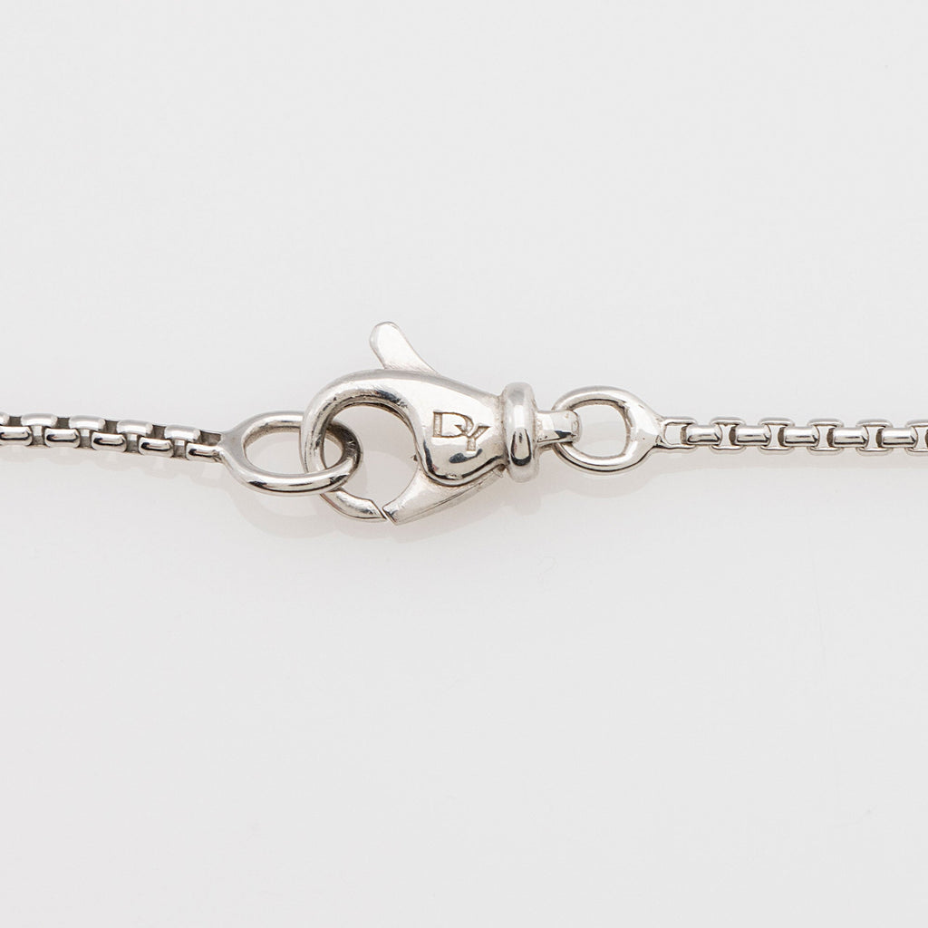 David Yurman Sterling Silver Diamond Prasiolite Petite Chatelaine 9mm Necklace