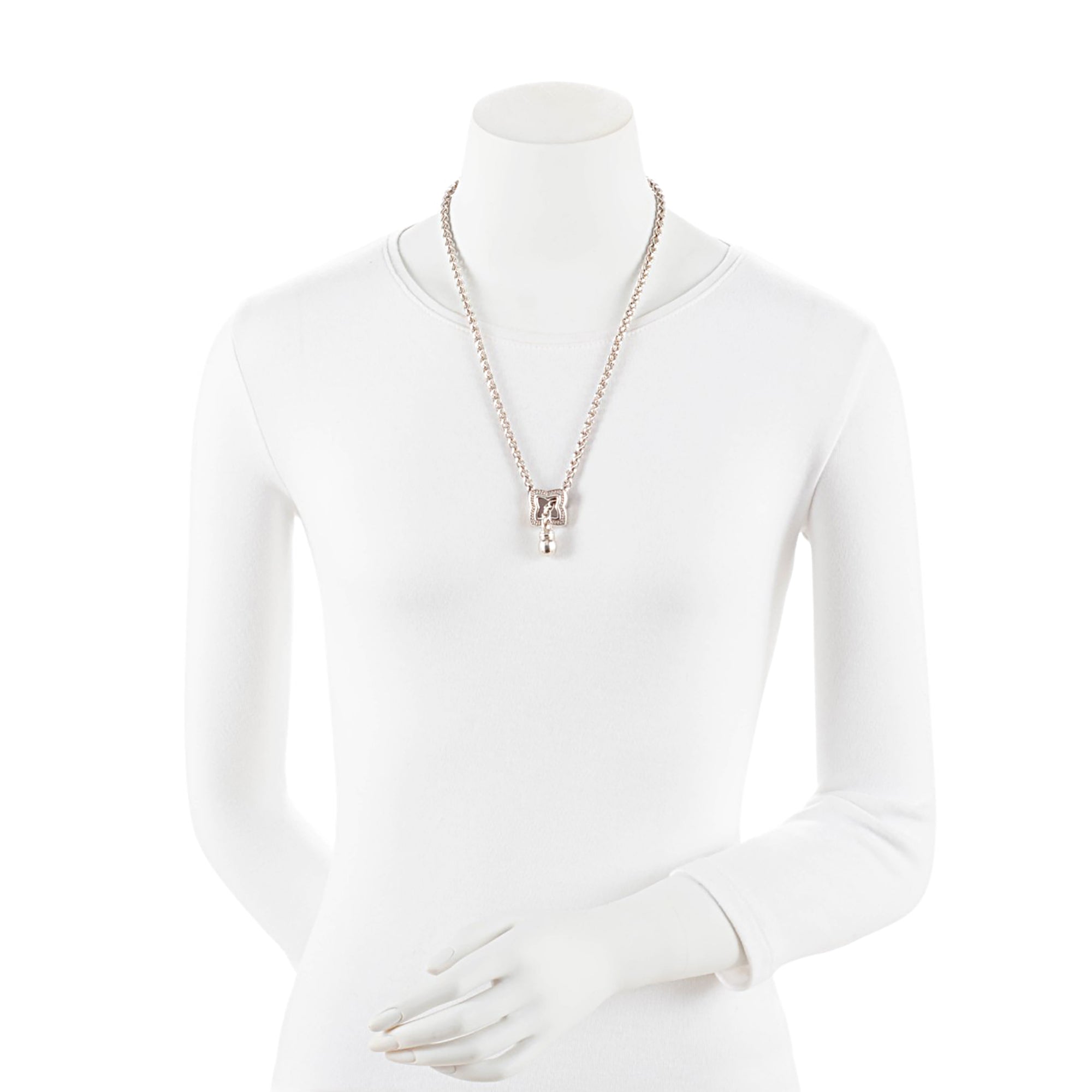 David Yurman Sterling Silver Diamond Quatrefoil Lariat Necklace
