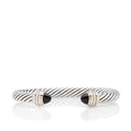 David Yurman Sterling Silver Onyx Diamond Cable Classics 7mm Cuff