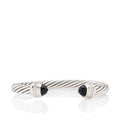 David Yurman Sterling Silver Onyx Diamond Cable Classics 7mm Cuff