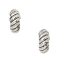David Yurman Sterling Silver Sculpted Cable Shrimp 20.5mm Earrings