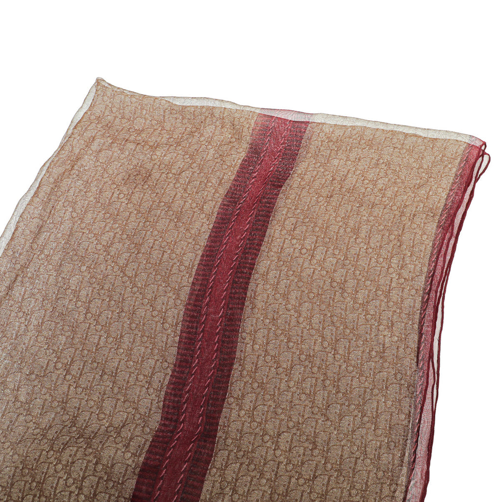 Christian Dior Bicolor Oblique Print Silk Scarf
