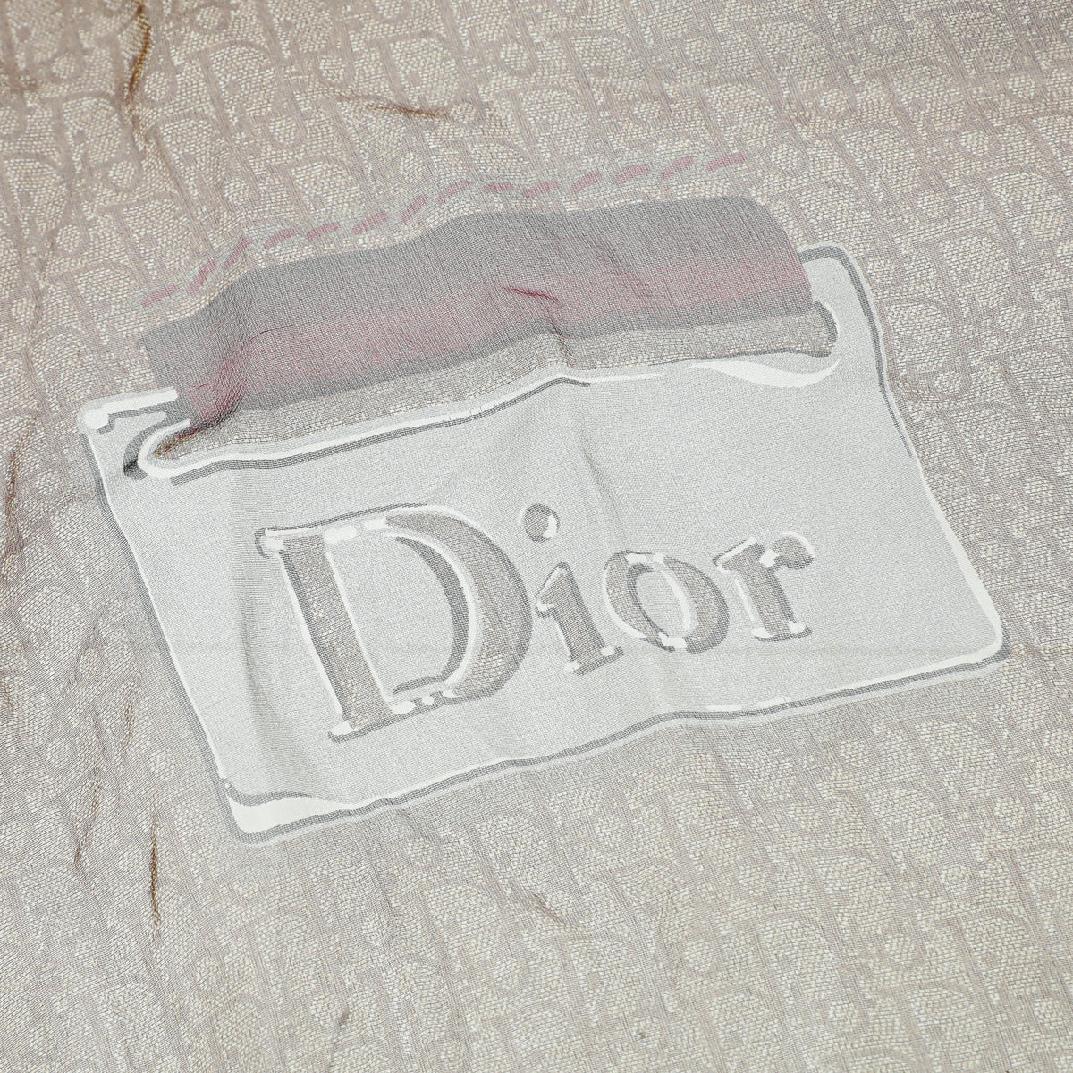 Christian Dior Bicolor Oblique Print Silk Scarf