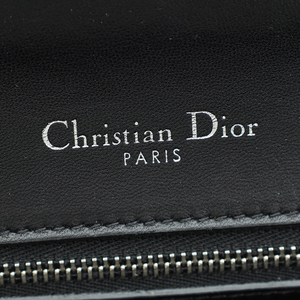 Christian Dior Black Sequins Diorama Flap Medium Shoulder Bag