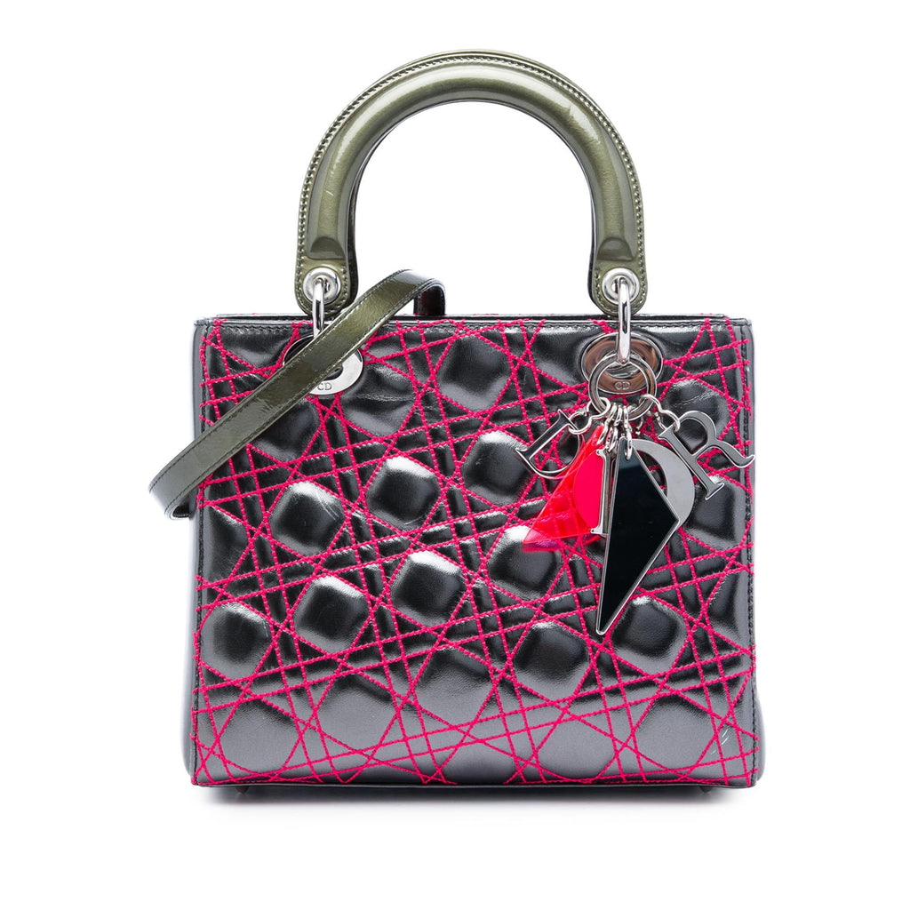 Dior Anselm Reyle Medium Metallic Lambskin Cannage Lady Dior