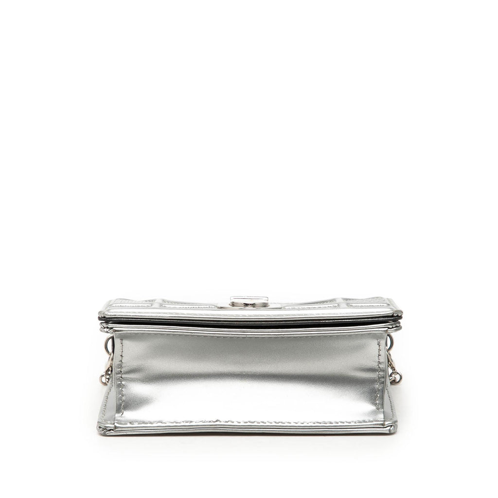 Dior Baby Metallic Patent Microcannage Diorama Flap