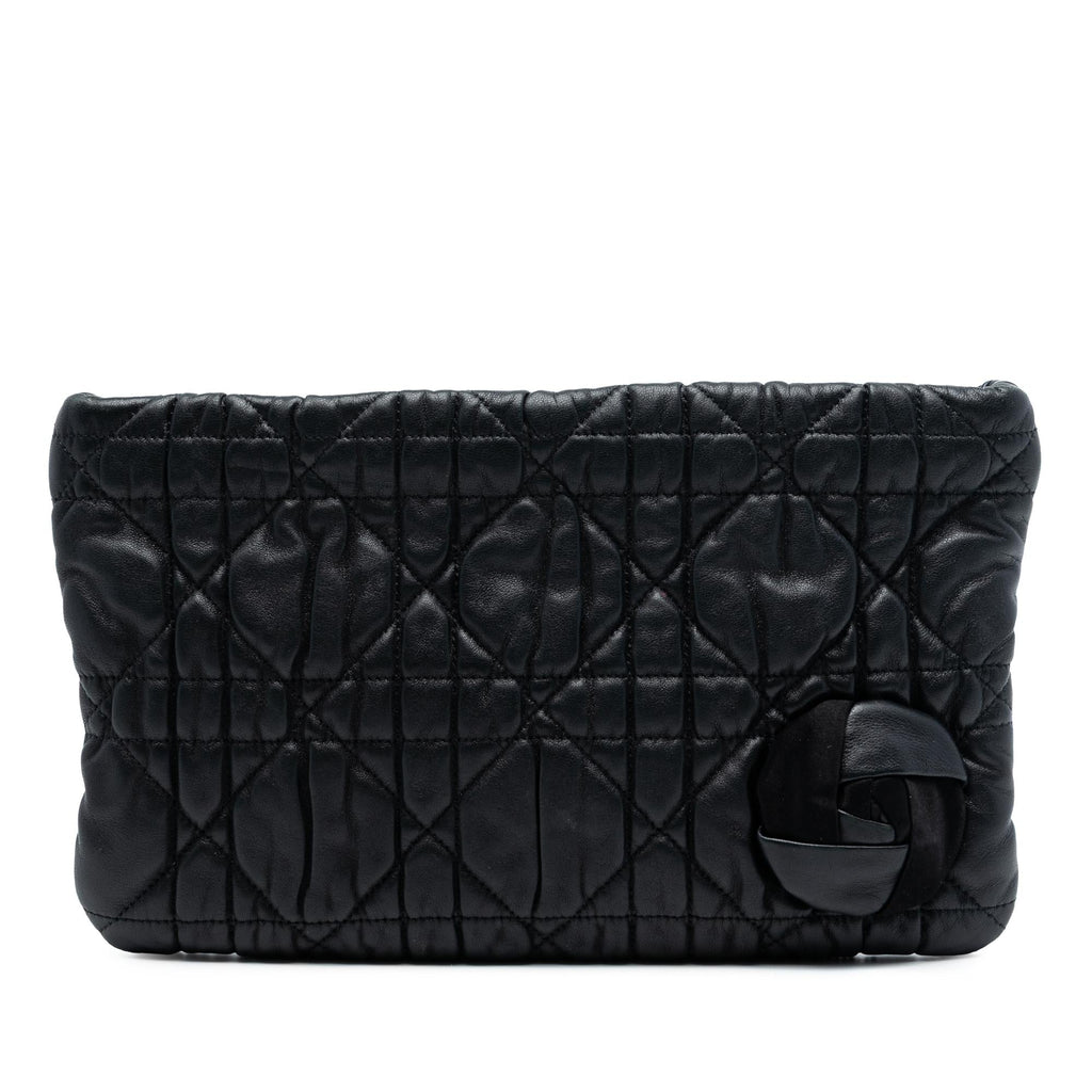 Dior Calfskin Cannage Rose Clutch
