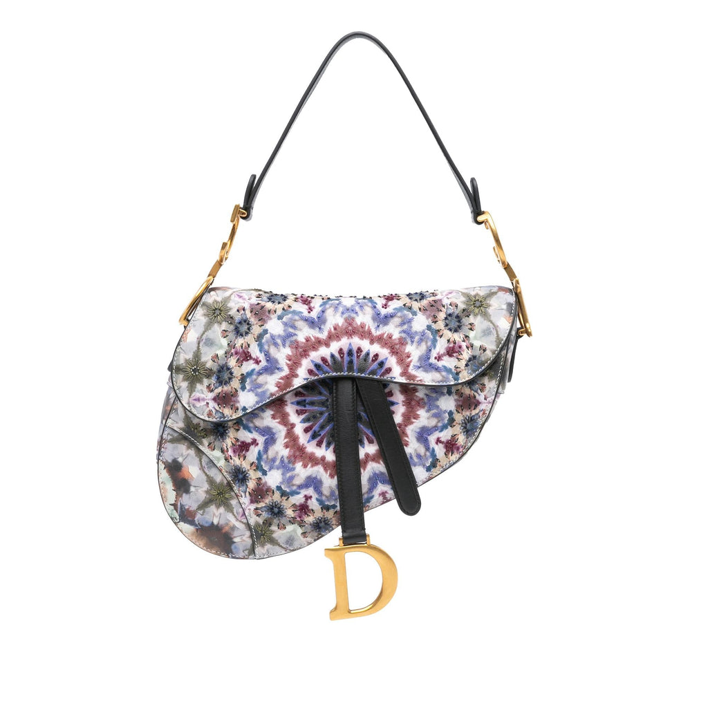 Dior Calfskin Kaleidiorscopic Embroidered Saddle Bag