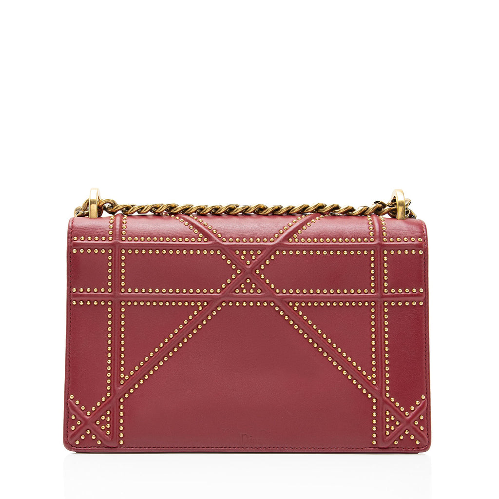 Dior Calfskin Studded Diorama Small Shoulder Bag