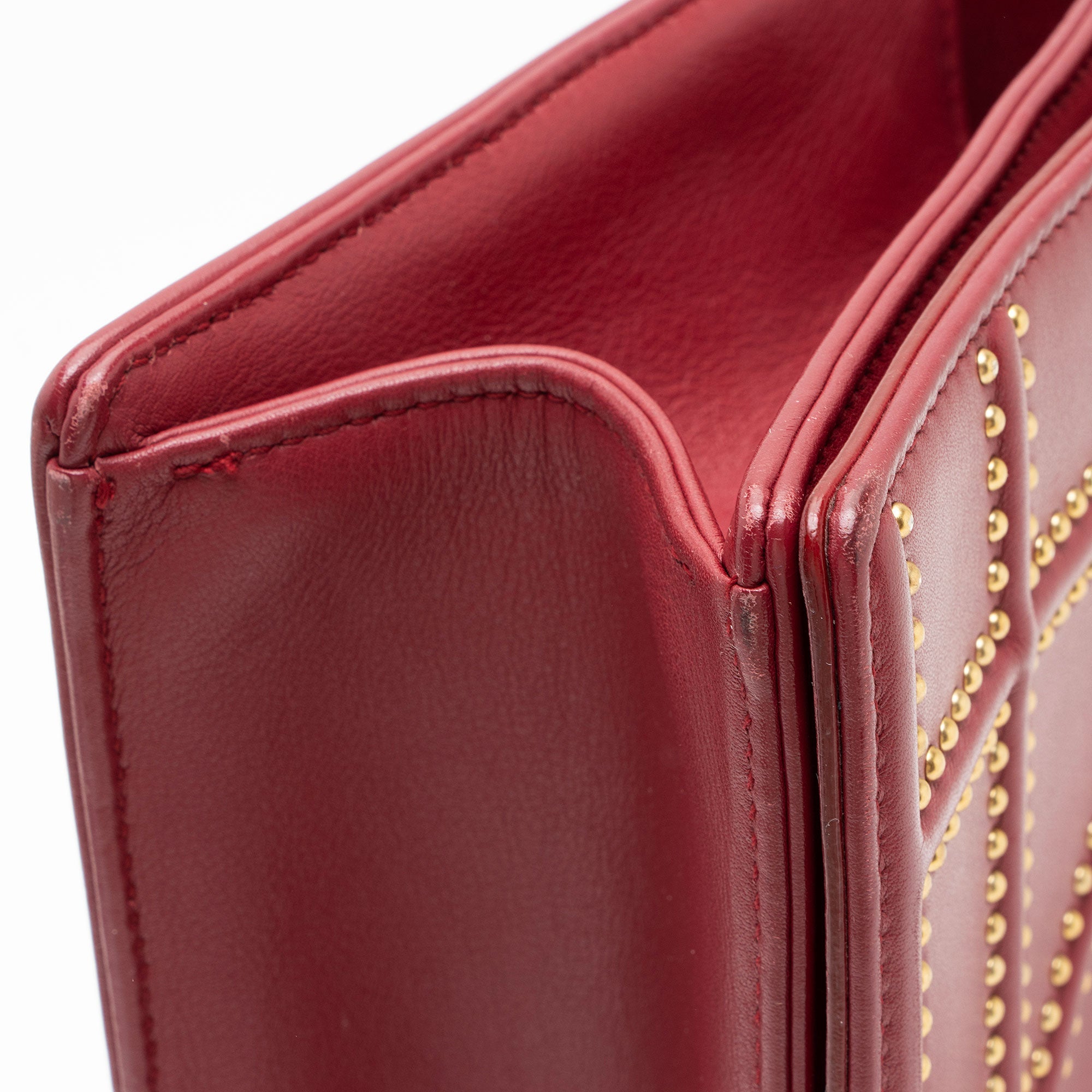 Dior Calfskin Studded Diorama Small Shoulder Bag