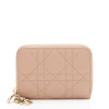 Dior Cannage Lambskin Lady Dior Voyageur Coin Purse