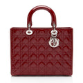 Dior Cannage Patent Leather Lady Dior Large Tote