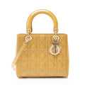 Dior Cannage Patent Leather Lady Dior Medium Tote