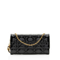 Dior Cannage Patent Leather Lady Dior Wallet on Chain