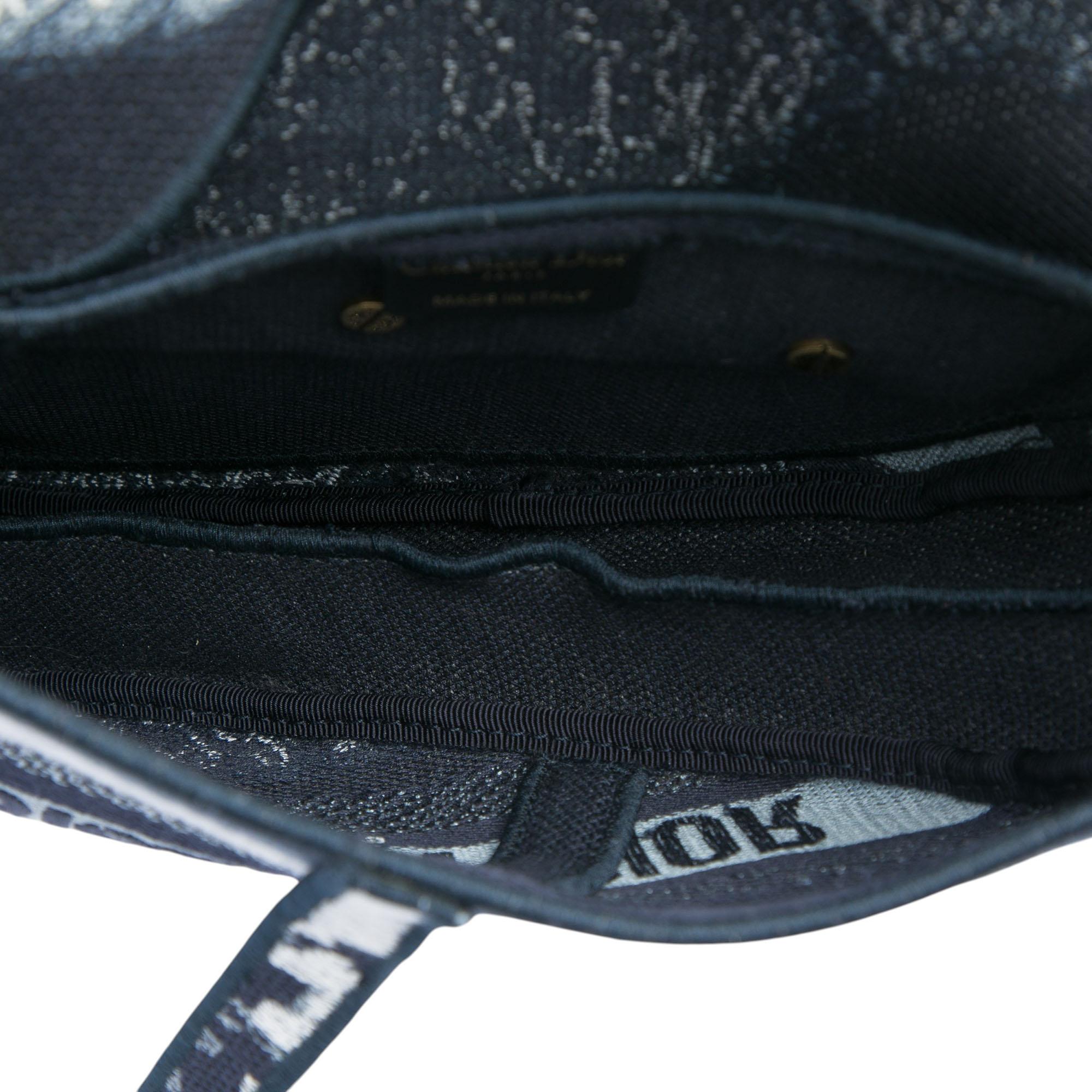 Dior Canvas Embroidered Tie Dye Saddle Bag