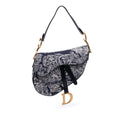 Dior Canvas Reverse Embroidered Toile De Jouy Saddle Bag